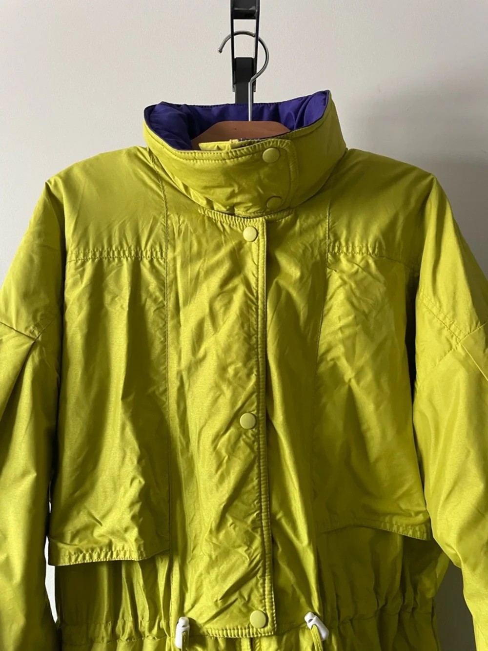 90s Vintage Jones Vancouver Canada Longline Parka Jacket Lime Green Retro Ski - Picture 3 of 11